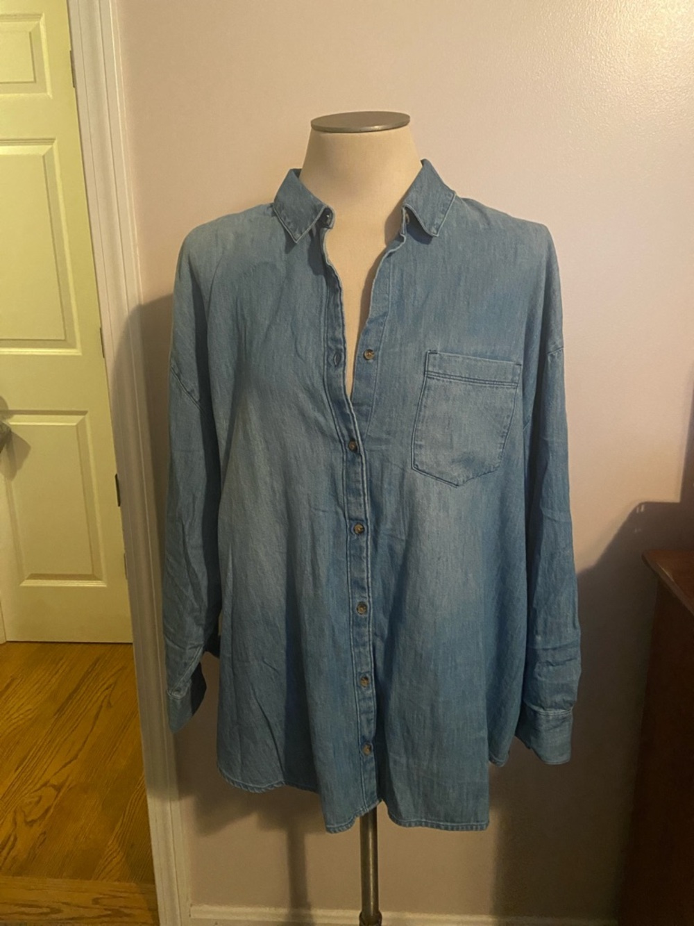 Old Navy Light Blue Boyfriend Denim Shirt
